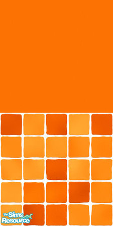 Sims 2 — MDP Orange Half Solid-Tile by MelandStv — There are 10 colours and 2 textures for a total of 20 walls in this