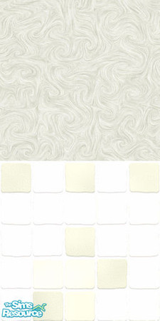 Sims 2 — MDP Off-White Swirl Half Solid-Tile by MelandStv — There are 10 colours and 2 textures for a total of 20 walls