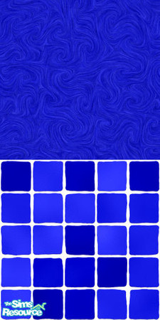 Sims 2 — MDP Blue Swirl Half Solid-Tile by MelandStv — There are 10 colours and 2 textures for a total of 20 walls in