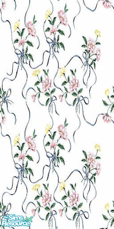 Sims 2 — Flowers by Lorah — Pink, white and yellow flowers with blue ribbon.
