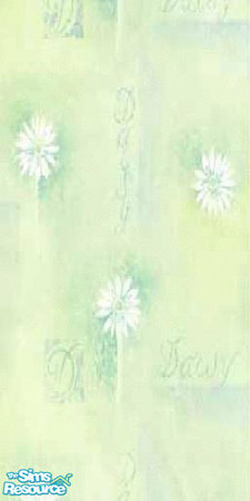 Sims 2 — Waterwash by Goldiloxx — Daisy print as though it was watercolour.