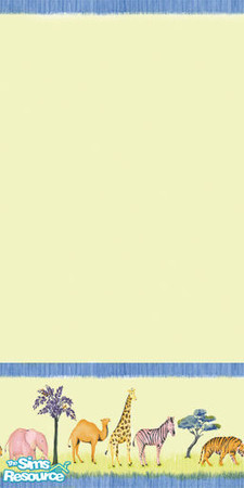 Sims 2 — Wild Animals Yellow by skyewr — Yellow wall, animal border.