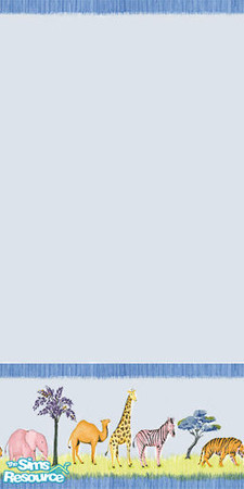 Sims 2 — Wild Animals Blue by skyewr — Blue wall, animal border.