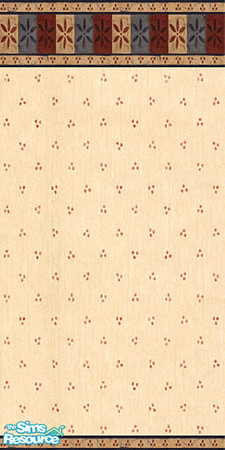 Sims 2 — Stencils by skyewr — Stencil border in reds, blues, and beige.