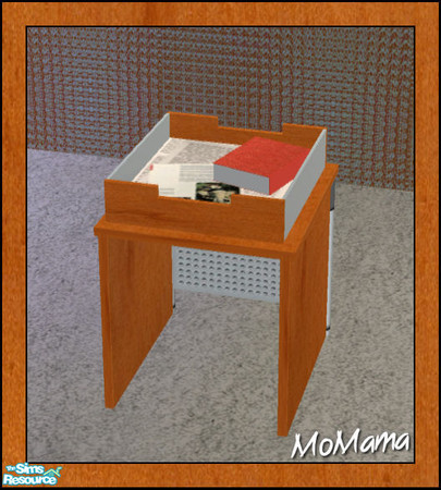 Sims 2 — NK Maple Study - Stationery Stand, Blue Metal by MoMama — A stationery stand in American Hard Maple with blue