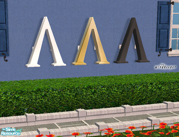Sims 2 — Greek Letter - Lambda by Windkeeper — Proudly display the charter status of any house with these weighted Greek