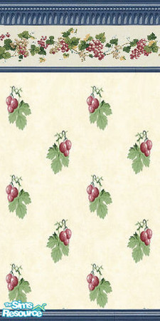 Sims 2 — BG_Full 1 by Astarta — Grape wall and floor set for country stile kitchen.