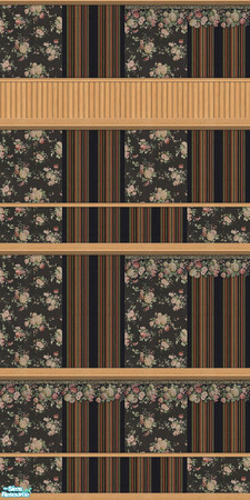 Sims 2 — Southern Charm Collection Onyx Callaway by Quiltreker — This series contains 16 walls. It consists of a floral