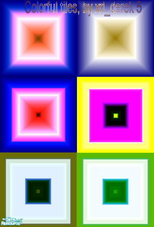 Sims 2 — Colorful Tiles by xrl_derek5 — It's a collection of colorful tiles.