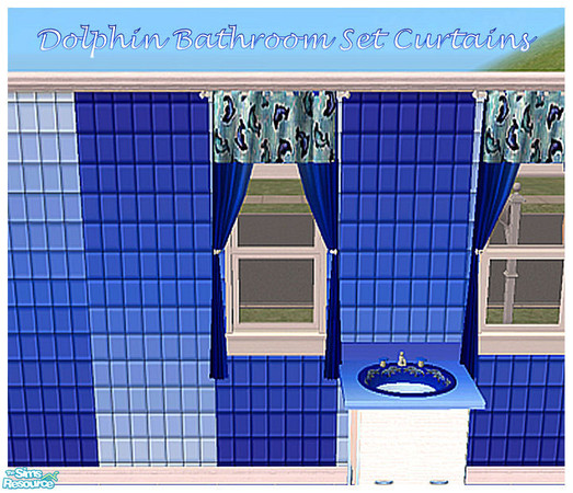 Sims 2 — LED Dolphin Bathroom Curtains by ladyearthdancer — Look for a matching bedroom coming soon..You will need