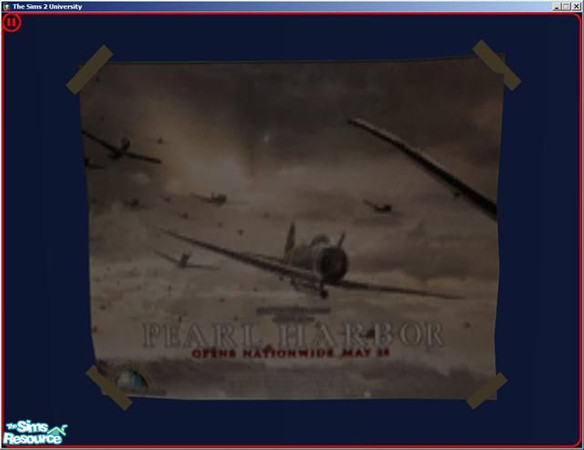 Sims 2 — Pearl Harbor Movie Poster by dddrake — Find under "Angst" (red one)