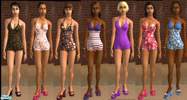 Sims 2 — Pin Up Swimsuits Set by auracyan — Breathtaking in their beauty, all the world loves a pin up. Now you can