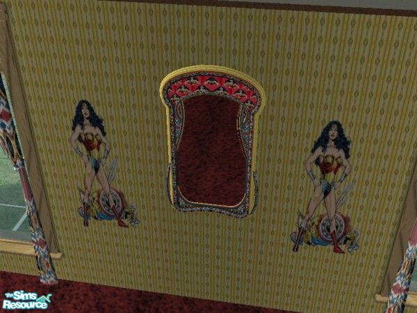 Sims 2 — Wonder Woman mirror by ead425 — thanks to DC comics:14 items:2 walls:1 floor mirror 
