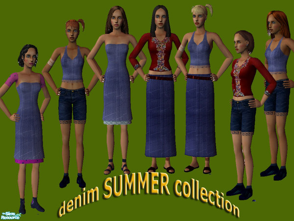 Sims 2 — denim SUMMER collection by oldmember_Apokomma — college everydaywear for young ladies