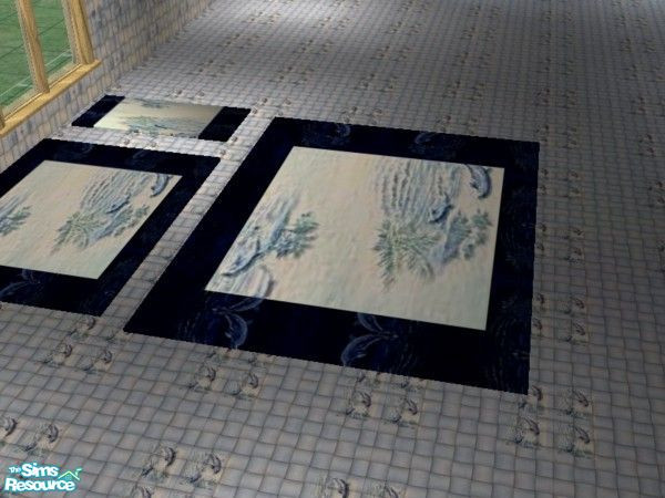 Sims 2 — dolphin bath by ead425 — 12 items 1 wall 1 floor: includes rug set 