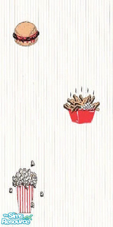 Sims 2 — Diner by Goldiloxx — Wow... food inspired 1920s wallpaper. This would look great in any kitchen or community