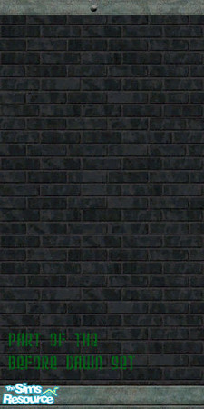 Sims 2 — Black brick wall by oldmember_Nancs — Black brick wall with metal edges for the Before Dawn set.