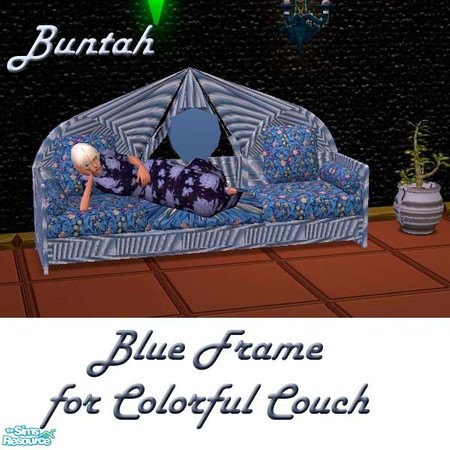 Sims 2 — Blue Wood FRAME by buntah — This is a recolor for the FRAME for my colorful couches.