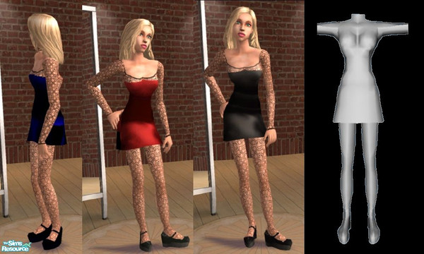 Sims 2 — Teen Satin Dress w/ New Mesh by Grizzelda — This is my first mesh! I've taken the sundress for teens and