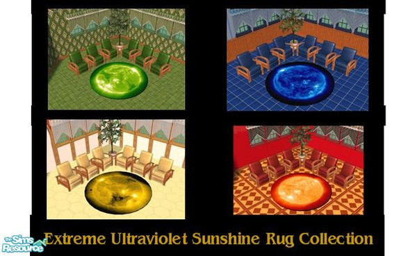 Sims 2 — Extreme Ultraviolet Sunshine Floor Rug ( by oldmember_Sim2Fanatic — Please note that you must have Echo's 3x4
