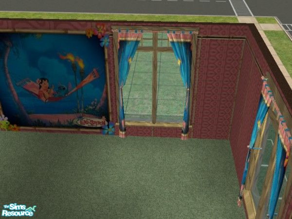 Sims 2 — Lilo and Stitch curtains by ead425 — thanks to Disney: 13 items, 4 walls,2 floors: curtains 