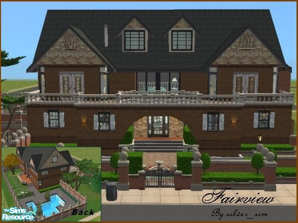 Sims 2 — Fairview by oldmember_silver_sim — This file contains custom walls/floors.Enjoy!