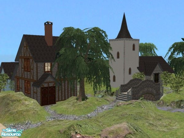 Sims 2 — St Jude's Church & Vicarage by Cyclonesue — Welcome to St Jude's! This little church is accompanied by an