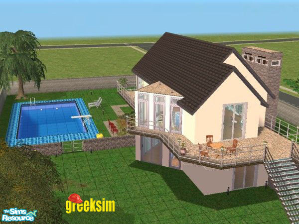 Sims 2 — Small & Luxurius by greeksim — Modern Small but Luxurius House. Good for a starter. No custom items are used