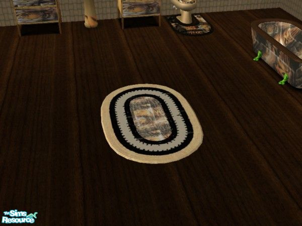 Sims 2 — tiger bath braided rug by ead425 — a touch of the wild: 10 items 1 wallpaper: braided rug 