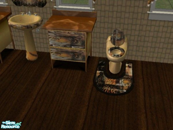 Sims 2 — tiger bath toilet mat by ead425 — a touch of the wild: 10 items 1 wallpaper: toilet mat 