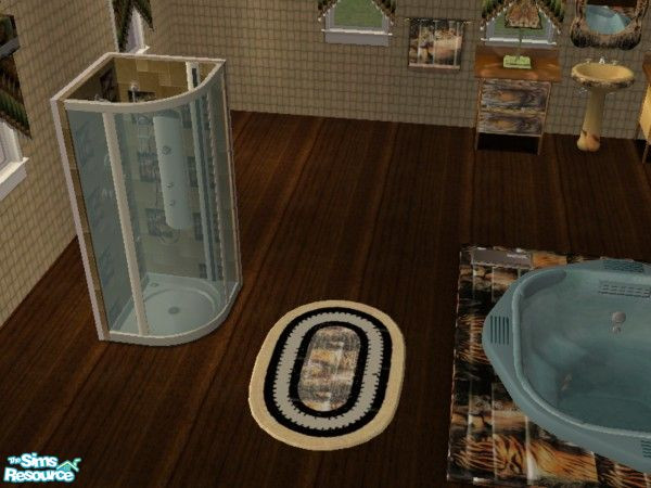 Sims 2 — tiger bath shower by ead425 — a touch of the wild: 10 items 1 wallpaper: shower 