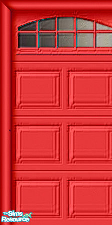 Sims 2 — Red Garage Door - Left by Raveena — This is the left piece for the garage door. You need all 3 pieces to