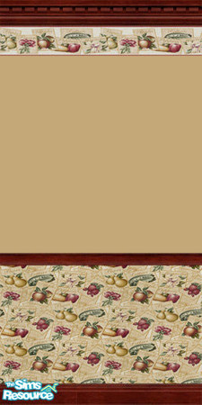 Sims 2 — Golden Fruit Toss by GLachaille — Muted gold paint with fun "Fruit Toss" border. Fruit Toss wallpaper