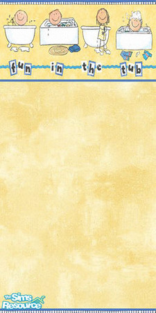 Sims 2 — Tub Time Yellow by skyewr — Another fun one for the kiddos. Sponge like background in yellow, border has kids in