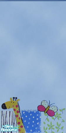 Sims 2 — Patchwork Walk by skyewr — Blue wall with patches and animals :)