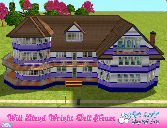 Sims 2 —  Will Lloyd Wright Doll House by Lady Darkfire — The Popular Childhood Toy come to SimLife! An elegant Victorian