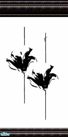 Sims 2 — jsf2BlackLiliesRetro by jsf — In subtley textured black mouldings, a pair of stark black lilies will make a bold