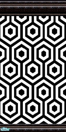 Sims 2 — jsf2BlackRetro by jsf — In subtley textured black mouldings, a typical retro pattern in black and white. Find in