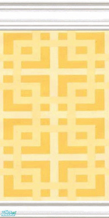 Sims 2 — jsf2CottageRetroL2 by jsf — Yellow, intertwining blocks of color in the retro style in my cottage mouldings.
