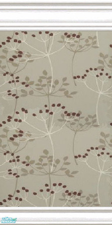 Sims 2 — jsf2CottageRetroL3 by jsf — Subtle Queen Anne\'s Lace flowers in brown on a gray background in my cottage