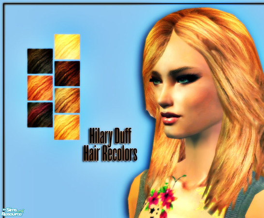 Sims 2 — Hilary Duff Hair Retextures by Morphisha — Here are 7 recolors of the Hilary Duff Hair that was posted on the