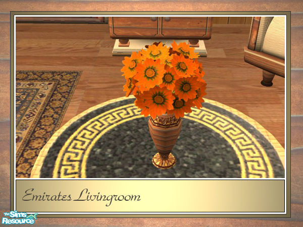 Sims 2 — Emirates Flower in Vase - Rec1 by senemm — A antique and elegant livingroom made of noble wood, marble and gold.