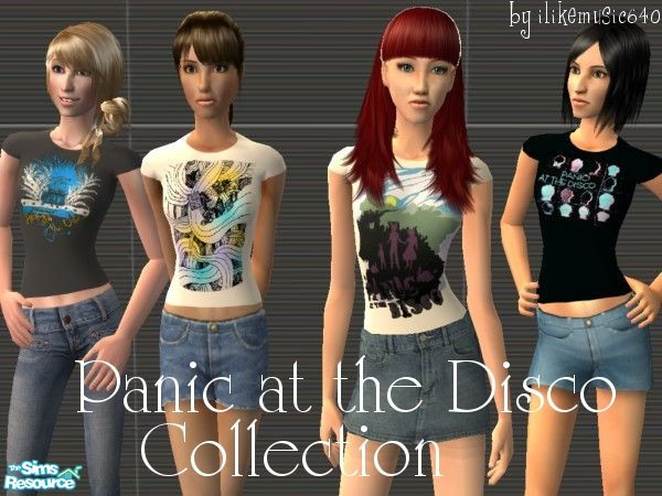Sims 2 — PATD Shirts for Teens(Female) by ILikeMusic640 — Panic at the Disco shirts!