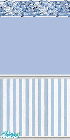 Sims 2 — K8SSeaShellBlueWLL13 by Kate139 — A set of 15 Walls and 4 Floors. Painted and Papered Walls with Sea Coral
