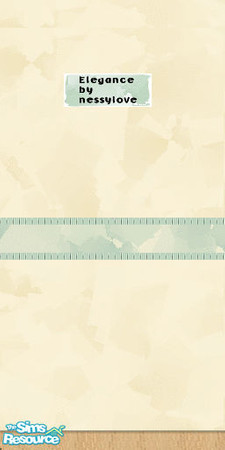 Sims 2 — Elegance Cream Wall by nessylove — Cream painted wall with light green pattern strip and light wood skirting
