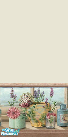 Sims 2 — Vases 3 by Lorah — Vases and flowers in pink, purple, yellow, green, white, blue, etc. with off white paint.