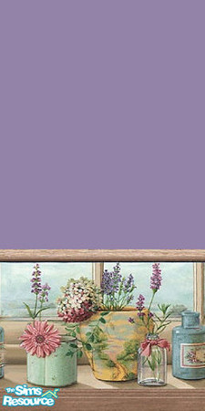 Sims 2 — Vases 2 by Lorah — Vases and flowers in pink, purple, yellow, green, white, blue, etc. with lavender paint.