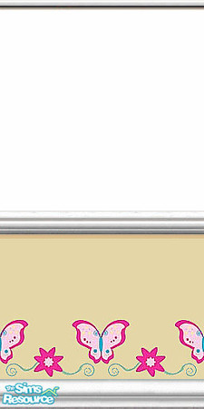 Sims 2 — Butterfly Gold by Lorah — Pink butterfly and star on gold.