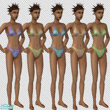 Sims 2 — Swimsuit Set by alc99999 — A set of colorful swimsuits.