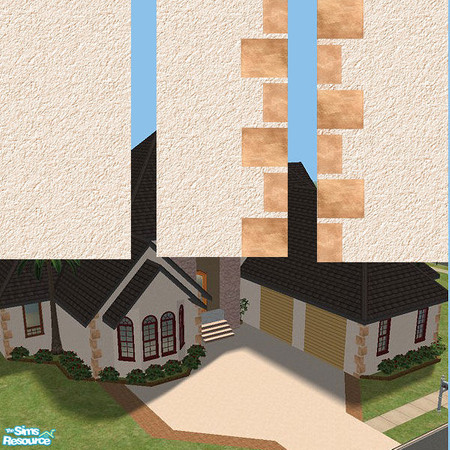 Sims 2 — Pale Orange Stucco Set by TheaDidia — Pale orange stucco for the outside of your Sims' houses, and large bricks
